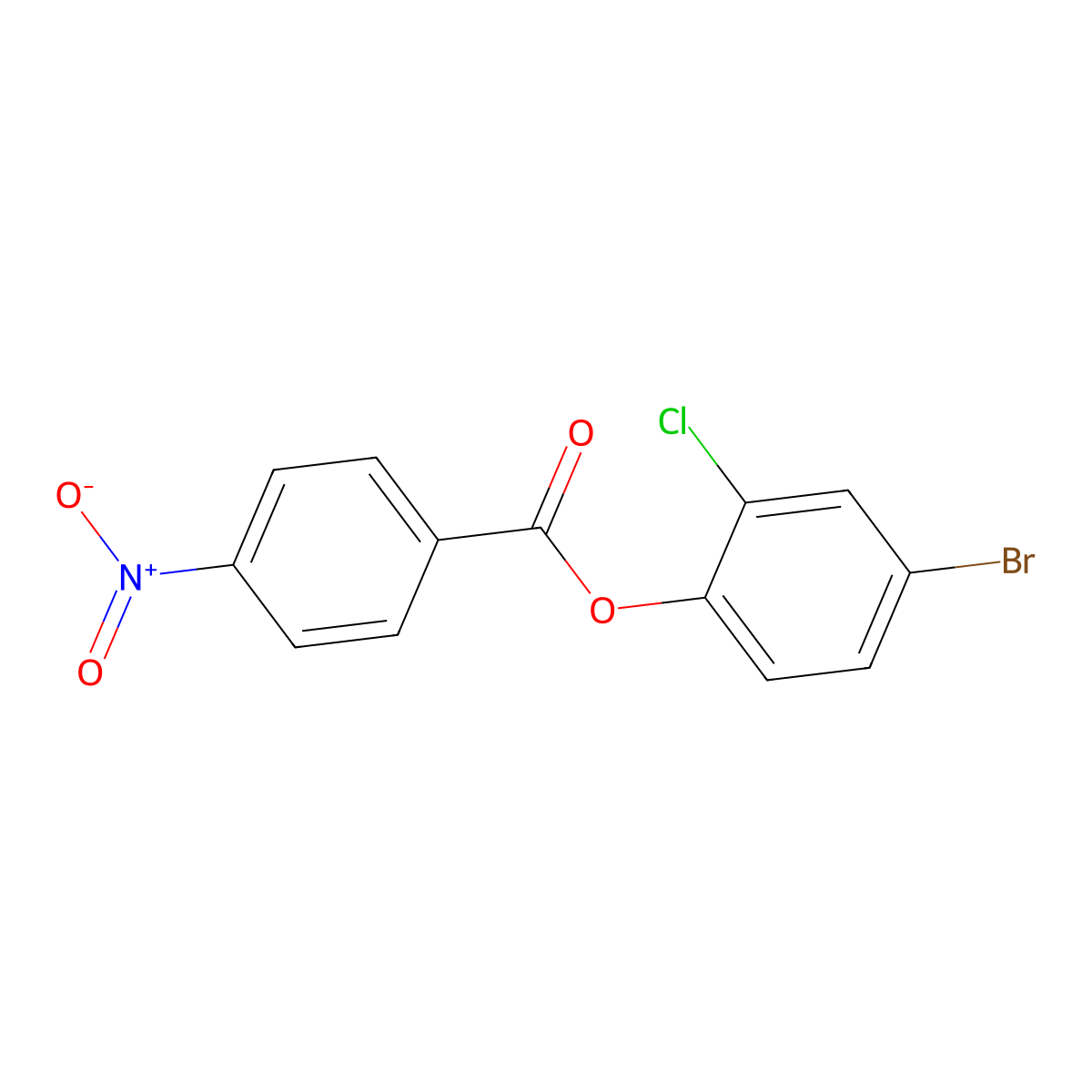 4-Bromo-2-chlorophenyl 4-nitrobenzoate molecular structure, CAS 587841-27-8