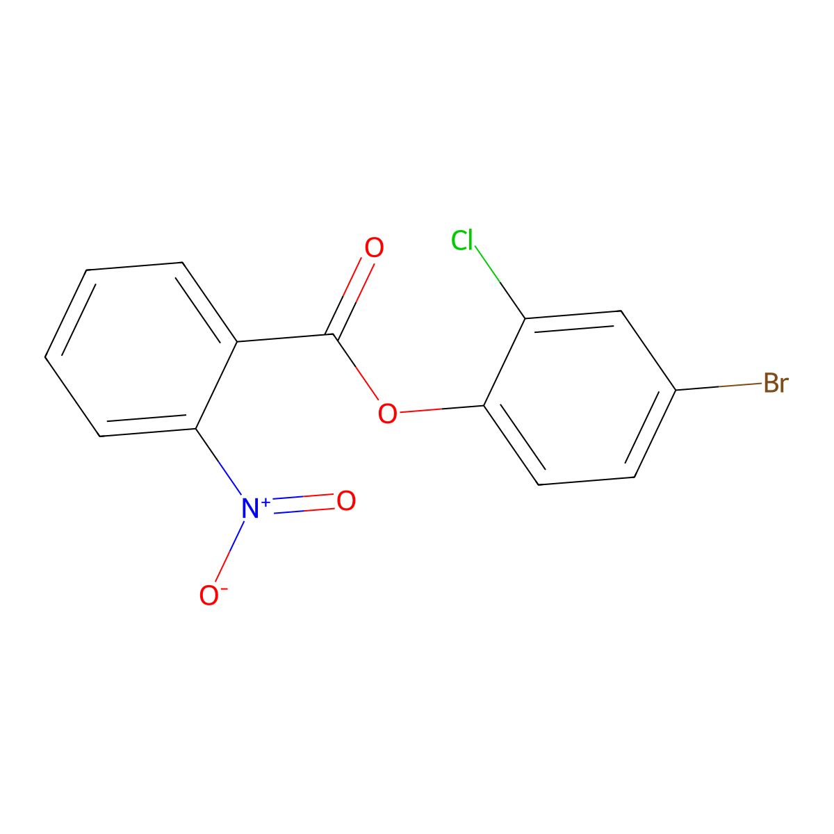 4-Bromo-2-chlorophenyl 2-nitrobenzoate molecular structure, CAS 587841-28-9