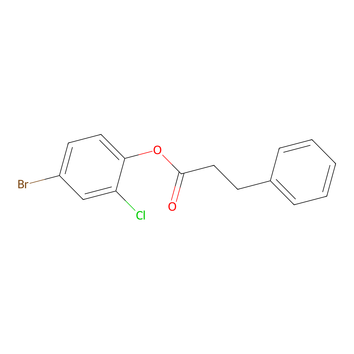 4-Bromo-2-chlorophenyl 3-phenylpropanoate molecular structure, CAS 587841-29-0