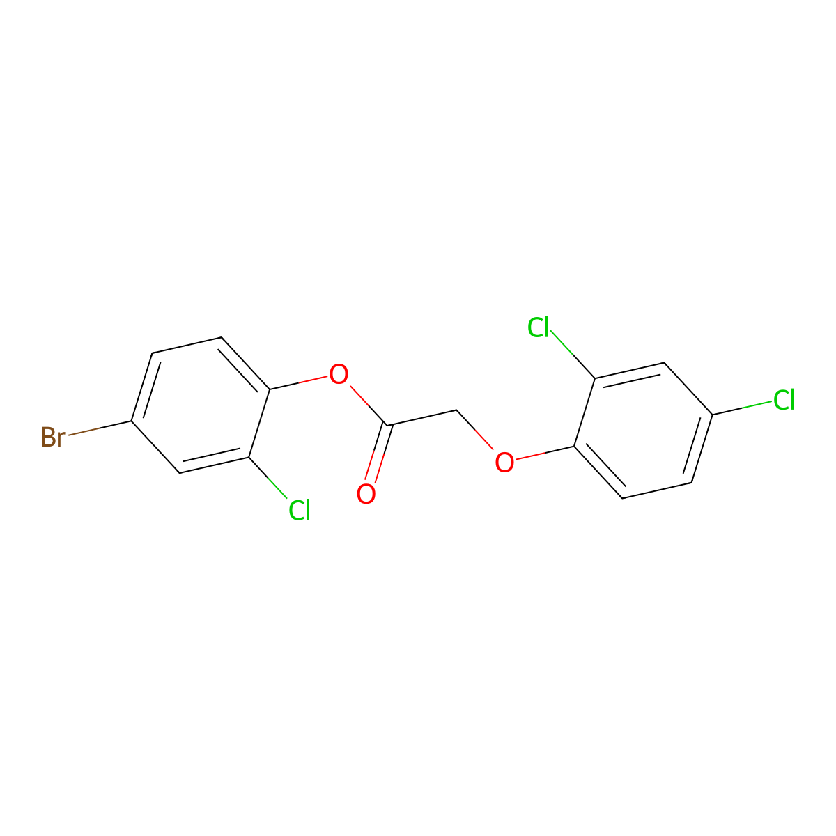 4-Bromo-2-chlorophenyl (2,4-dichlorophenoxy)acetate molecular structure, CAS 587841-31-4