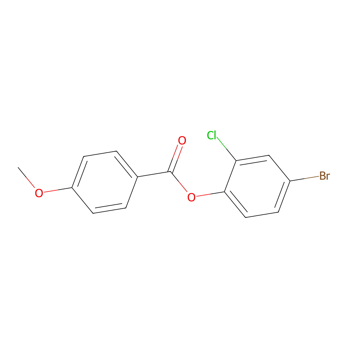 4-Bromo-2-chlorophenyl 4-methoxybenzoate molecular structure, CAS 587841-33-6