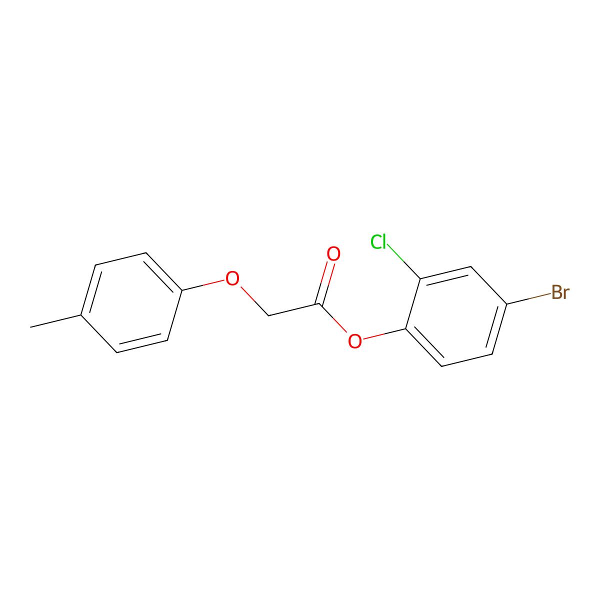 4-Bromo-2-chlorophenyl (4-methylphenoxy)acetate molecular structure, CAS 587841-35-8