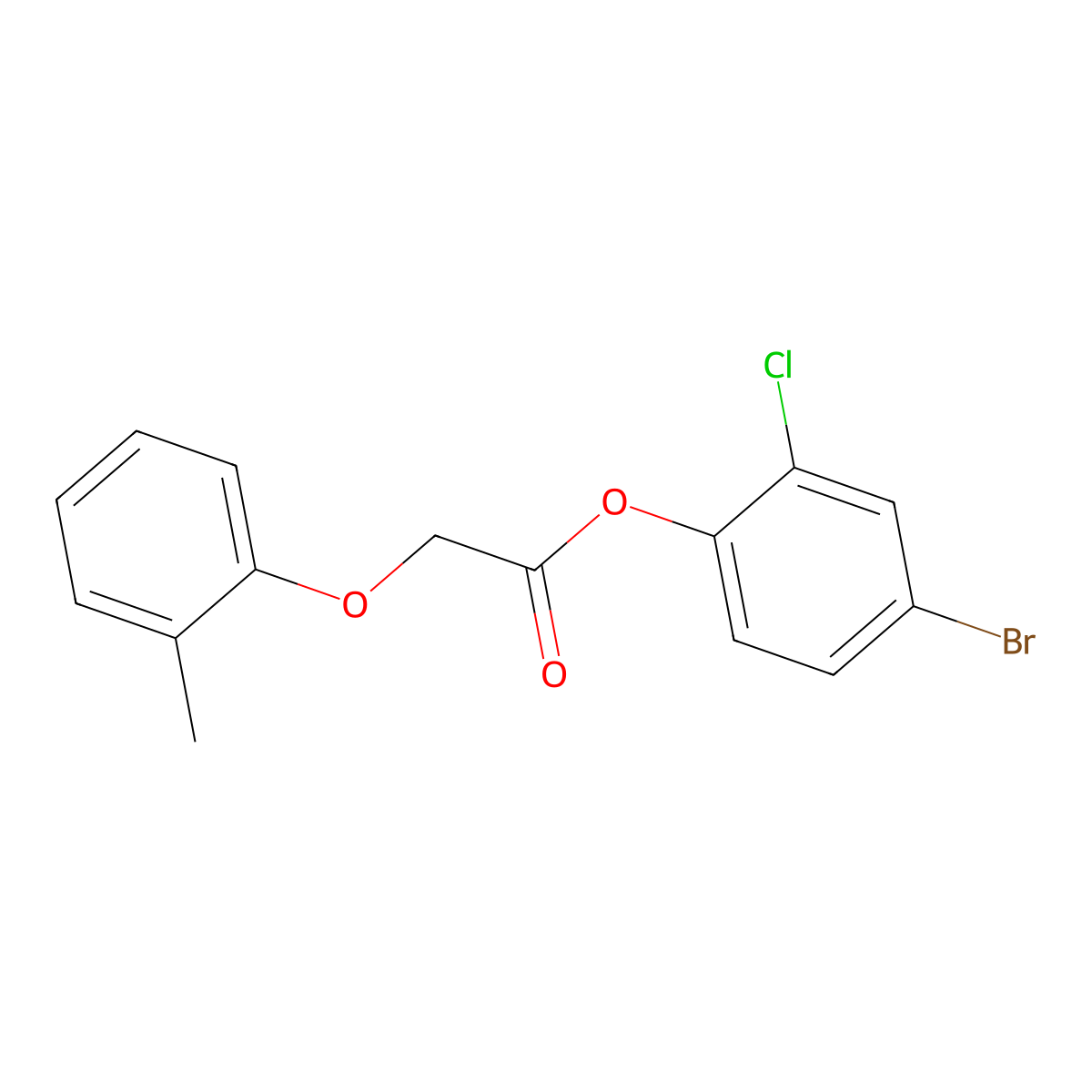 4-Bromo-2-chlorophenyl (2-methylphenoxy)acetate molecular structure, CAS 587841-36-9