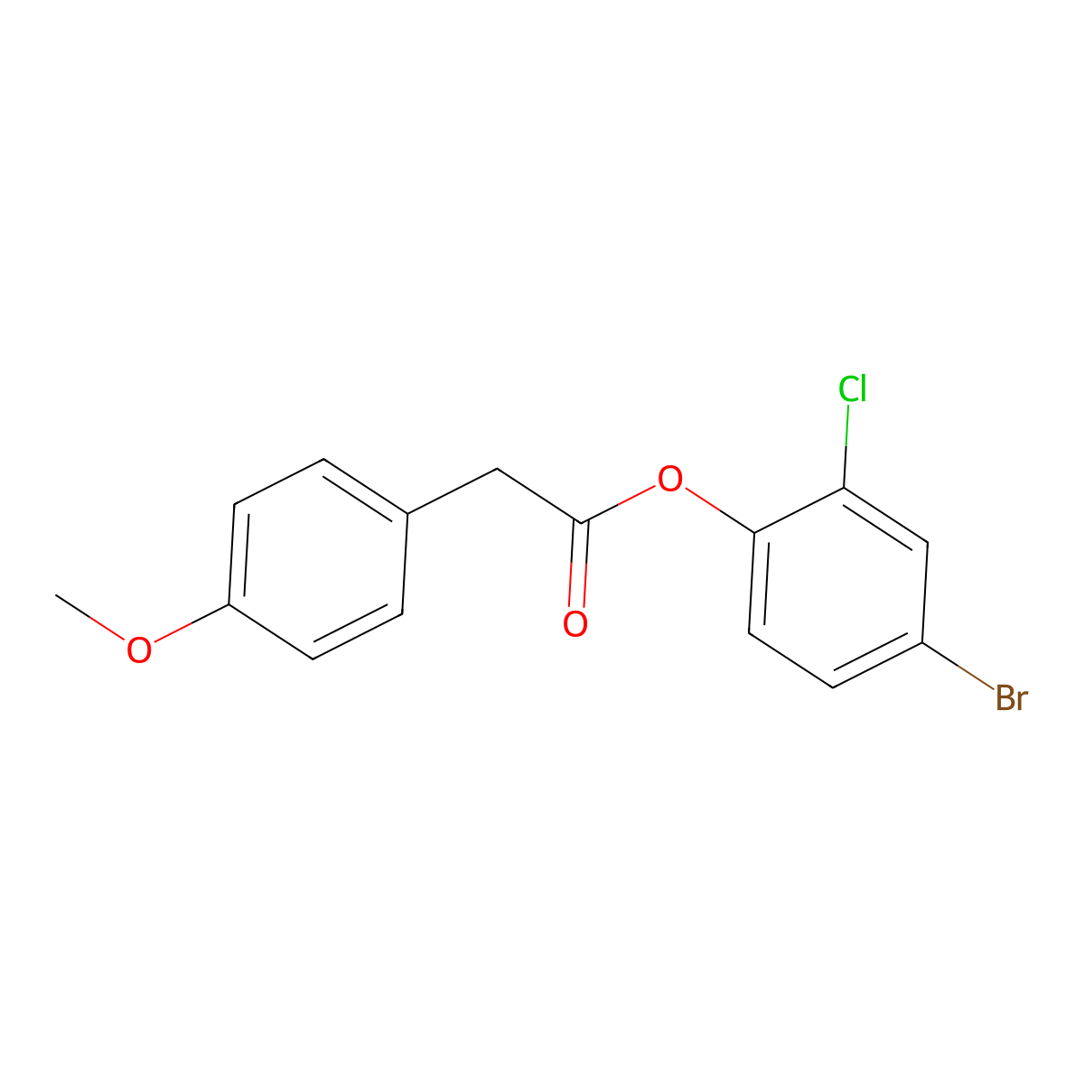 4-Bromo-2-chlorophenyl (4-methoxyphenyl)acetate molecular structure, CAS 587841-38-1