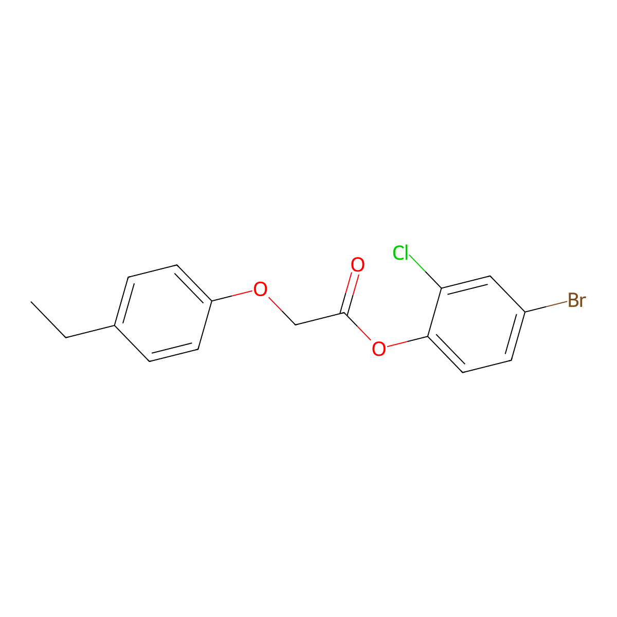 4-Bromo-2-chlorophenyl (4-ethylphenoxy)acetate molecular structure, CAS 587841-40-5
