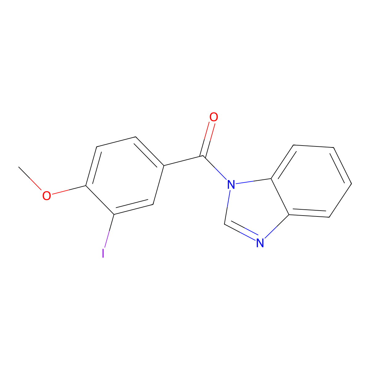 (1H-benzo[d]imidazol-1-yl)(3-iodo-4-methoxyphenyl)methanone molecular structure, CAS 587841-45-0