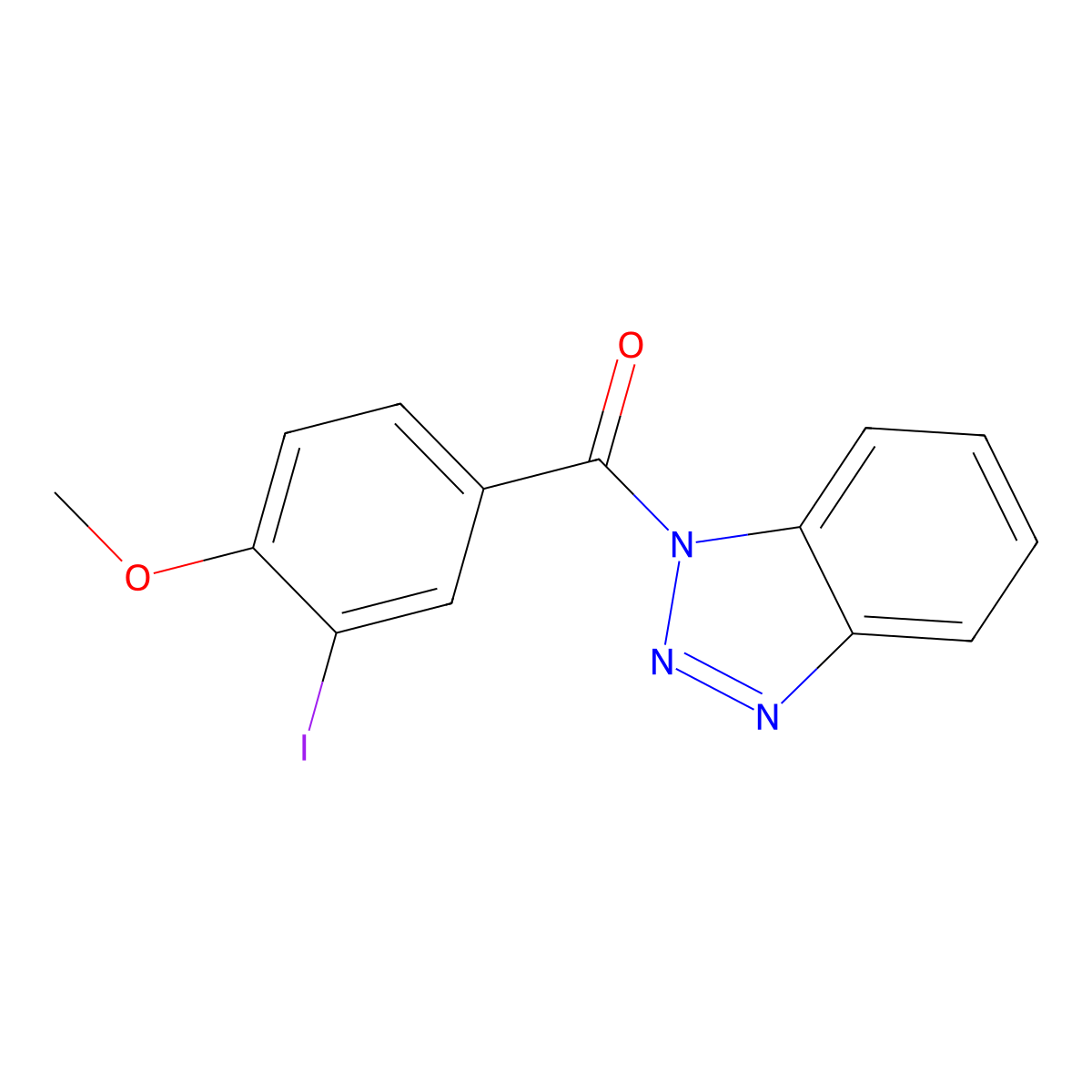 1-(3-iodo-4-methoxybenzoyl)-1H-1,2,3-benzotriazole molecular structure, CAS 587841-46-1