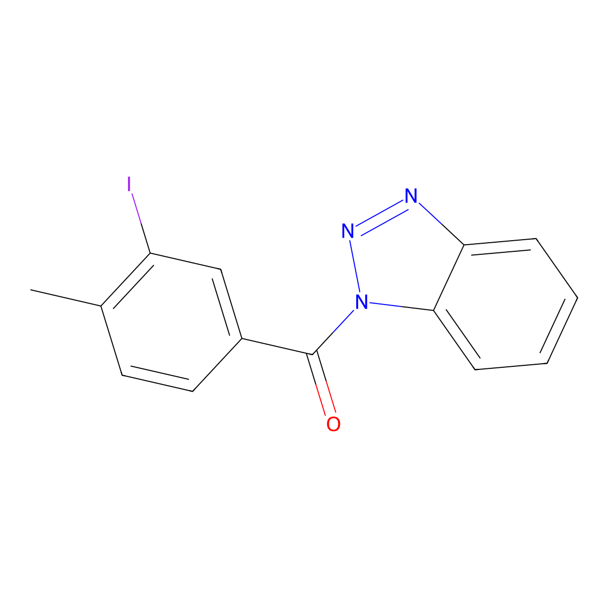 Benzotriazol-1-yl-(3-iodo-4-methylphenyl)methanone molecular structure, CAS 587841-50-7