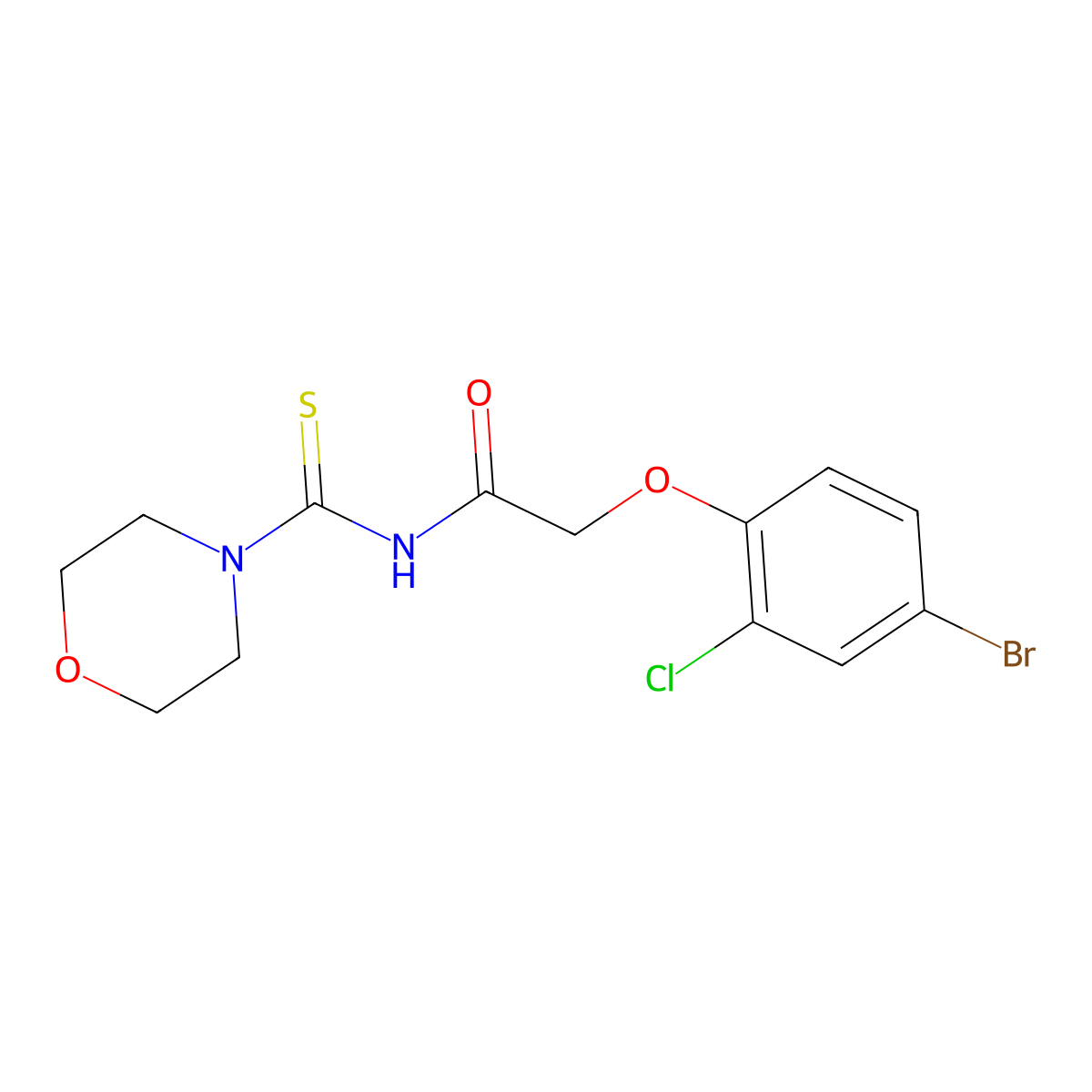 2-(4-bromo-2-chlorophenoxy)-N-(morpholine-4-carbothioyl)acetamide molecular structure, CAS 587841-72-3