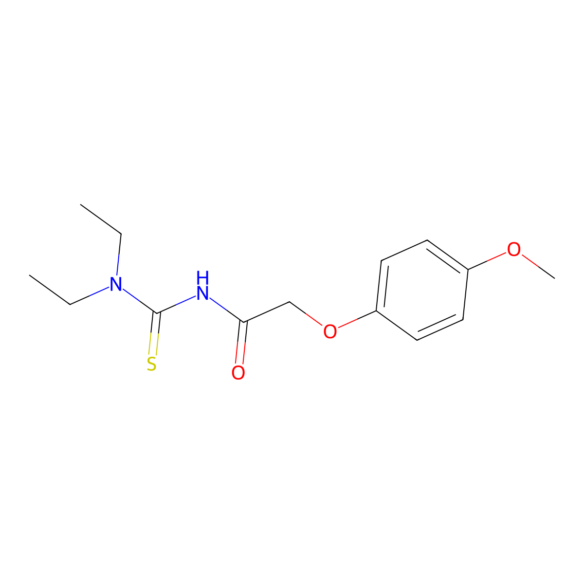 N-(diethylcarbamothioyl)-2-(4-methoxyphenoxy)acetamide molecular structure, CAS 587841-80-3