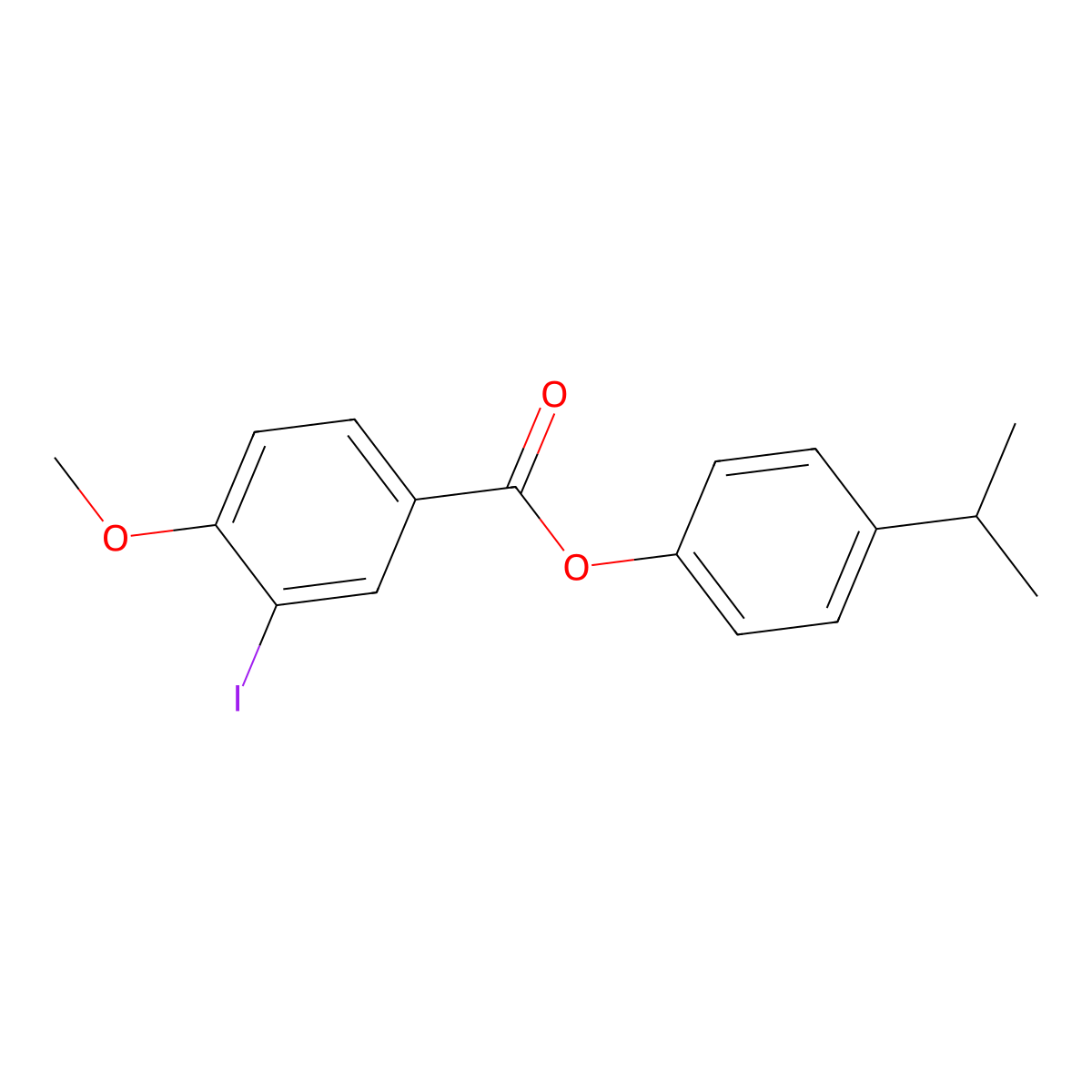 4-Isopropylphenyl 3-iodo-4-methoxybenzoate molecular structure, CAS 587842-29-3