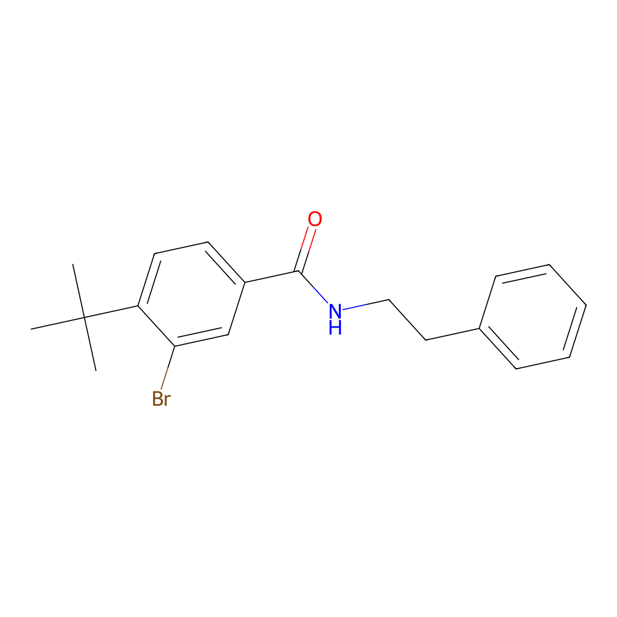 3-bromo-4-tert-butyl-N-(2-phenylethyl)benzamide molecular structure, CAS 587842-33-9