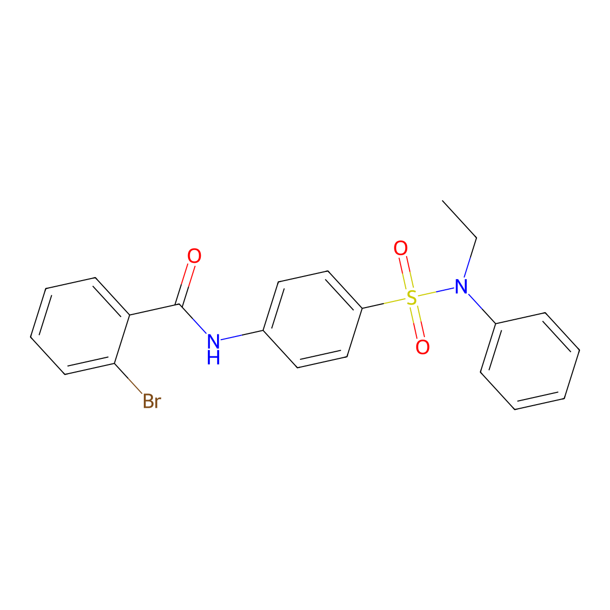 2-bromo-N-[4-[ethyl(phenyl)sulfamoyl]phenyl]benzamide molecular structure, CAS 587842-91-9