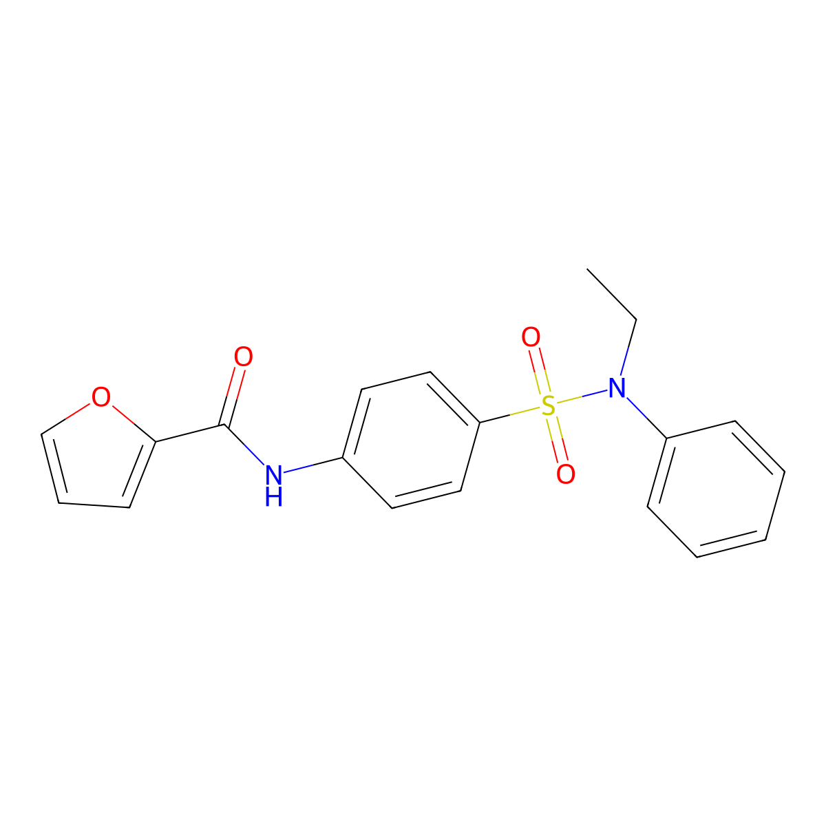 N-[4-[ethyl(phenyl)sulfamoyl]phenyl]furan-2-carboxamide molecular structure, CAS 587842-93-1