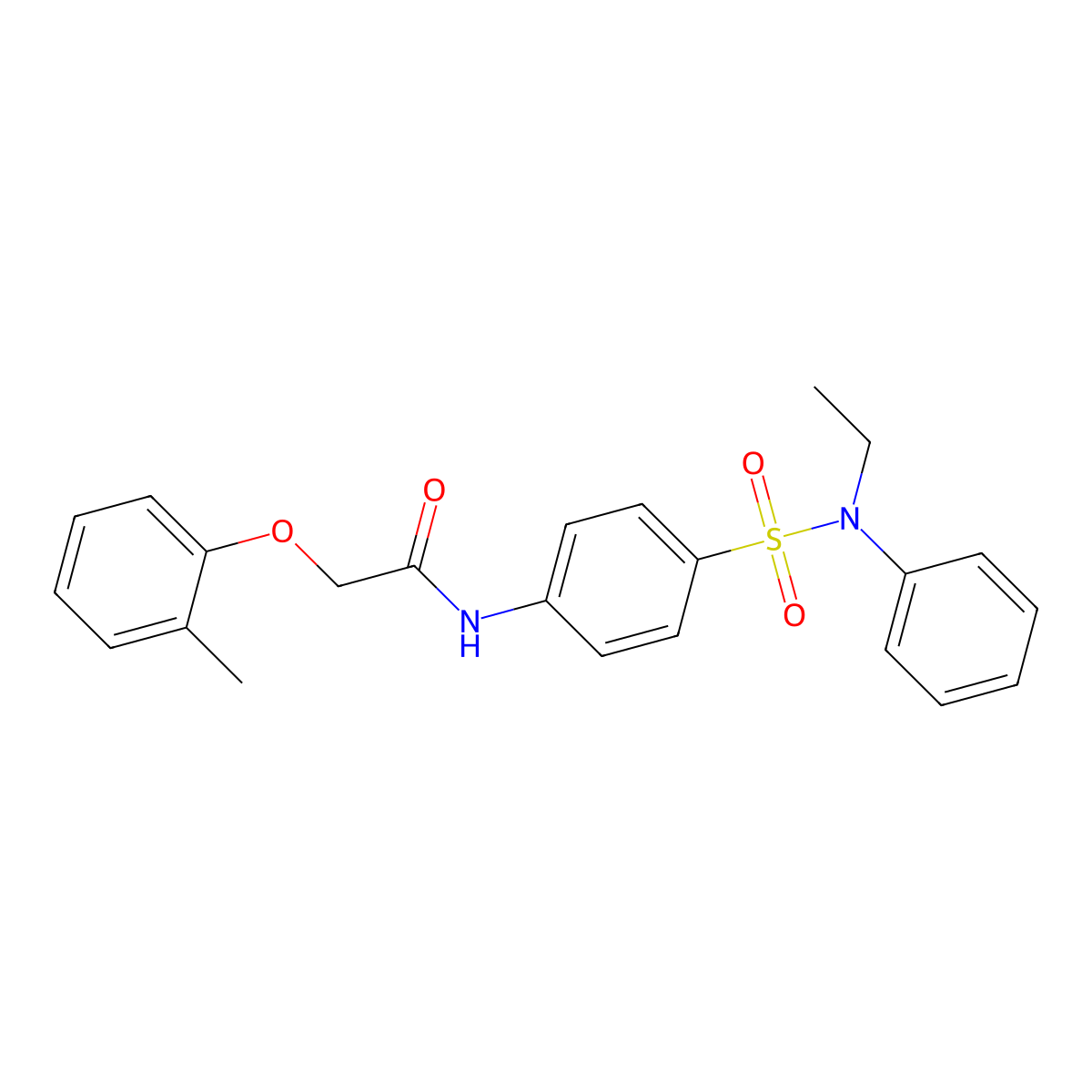 N-[4-[ethyl(phenyl)sulfamoyl]phenyl]-2-(2-methylphenoxy)acetamide molecular structure, CAS 587842-95-3