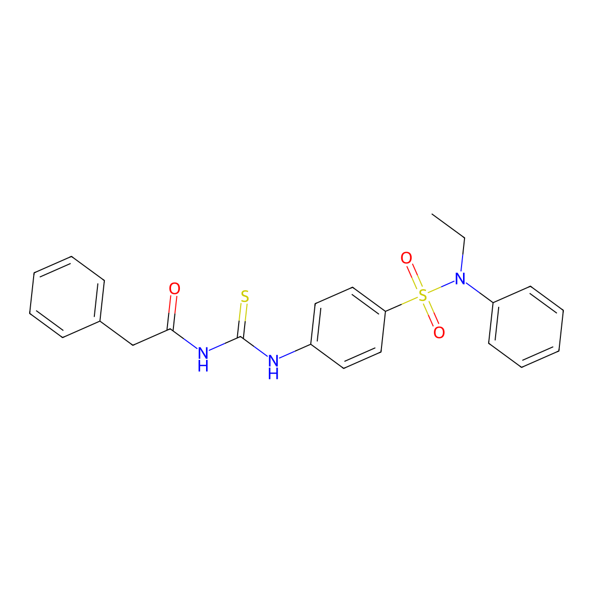 N-[[4-[ethyl(phenyl)sulfamoyl]phenyl]carbamothioyl]-2-phenylacetamide molecular structure, CAS 587843-04-7