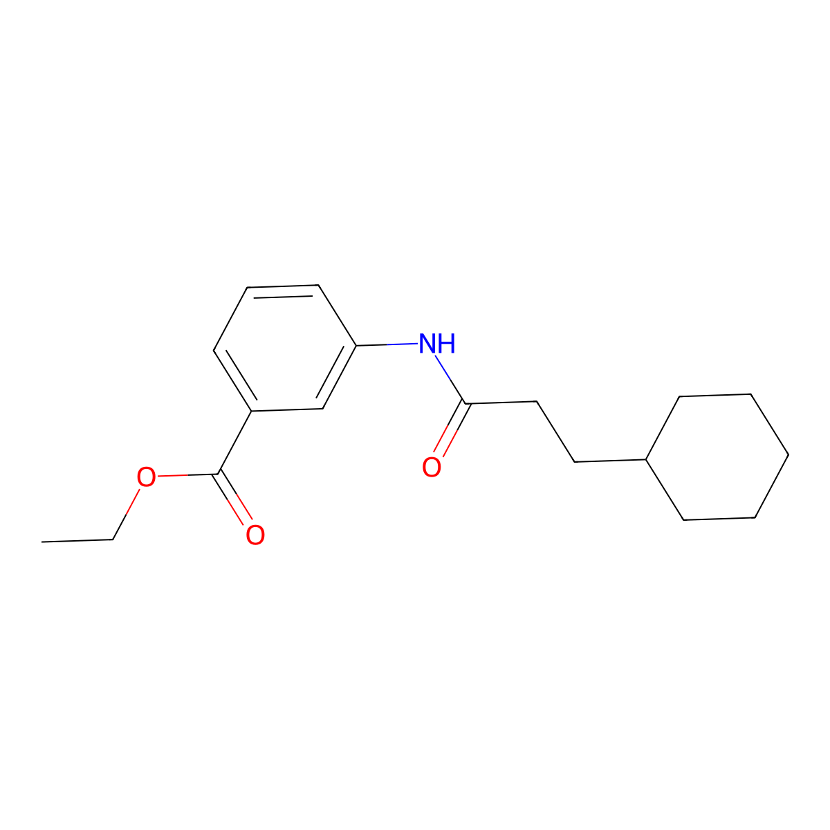 Ethyl 3-(3-cyclohexylpropanoylamino)benzoate molecular structure, CAS 587843-61-6
