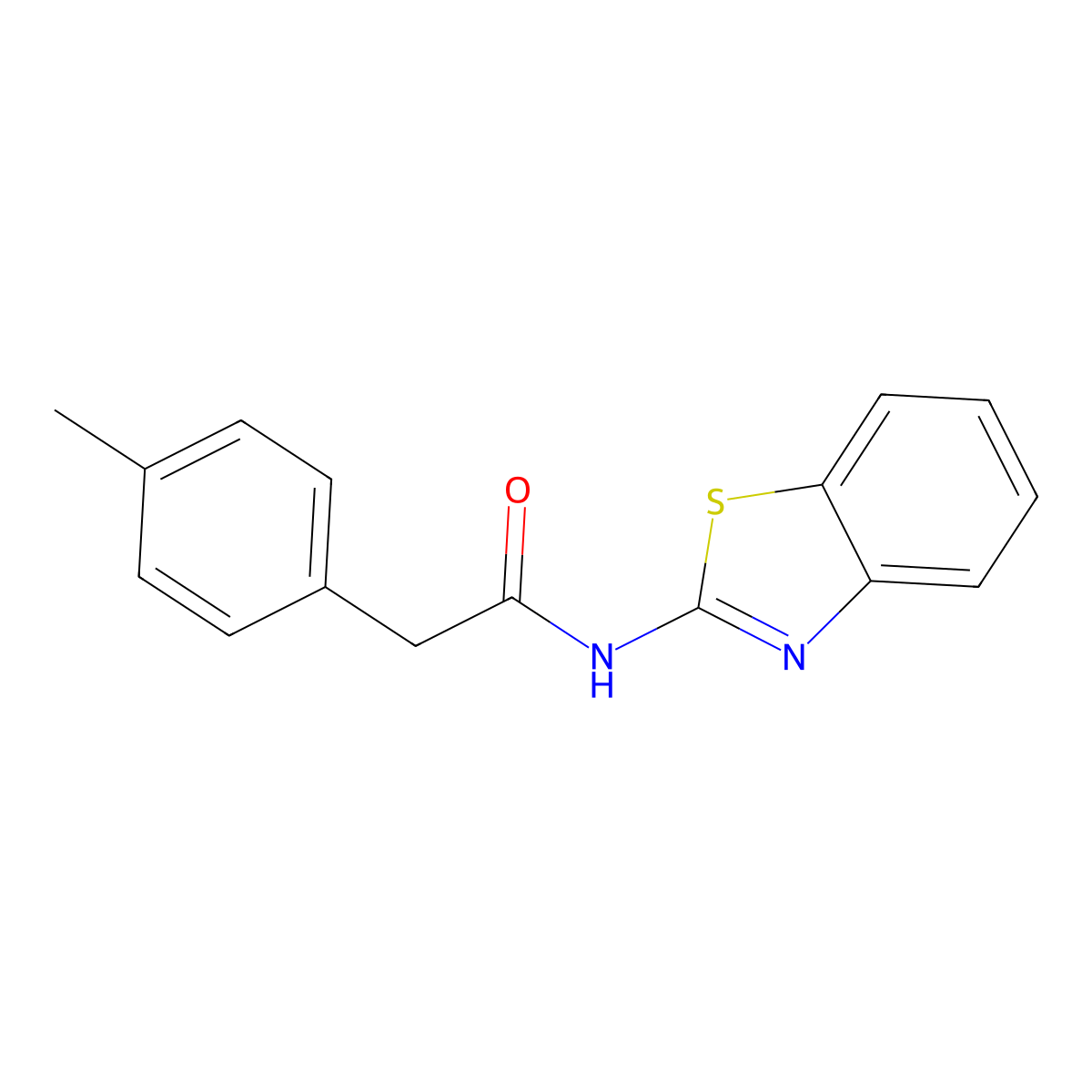 N-(1,3-benzothiazol-2-yl)-2-(4-methylphenyl)acetamide molecular structure, CAS 587843-65-0