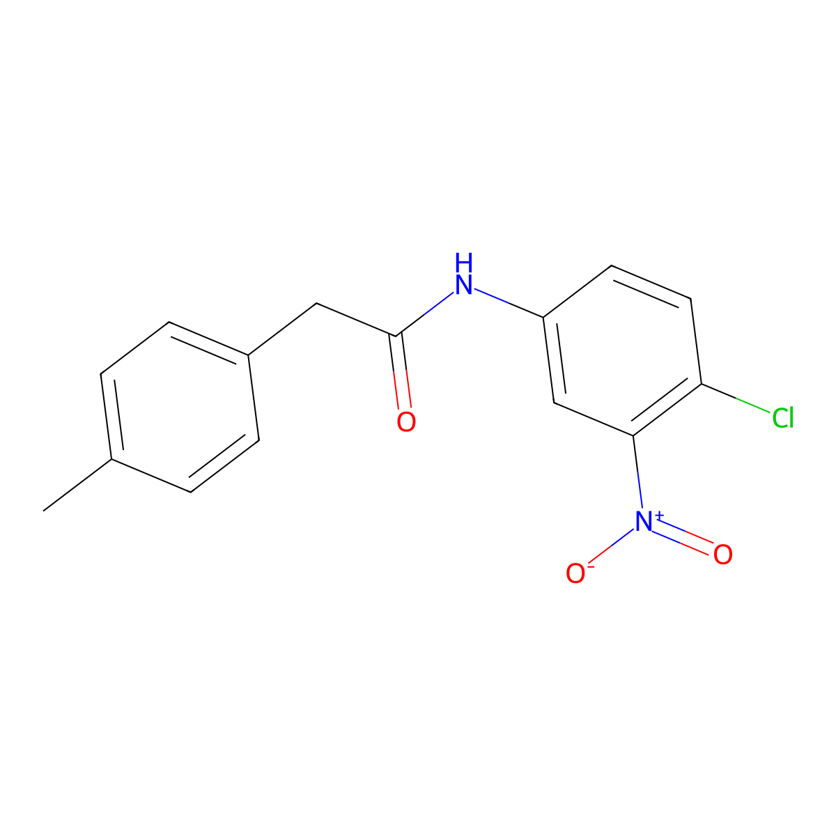 N-(4-chloro-3-nitrophenyl)-2-(4-methylphenyl)acetamide molecular structure, CAS 587843-67-2
