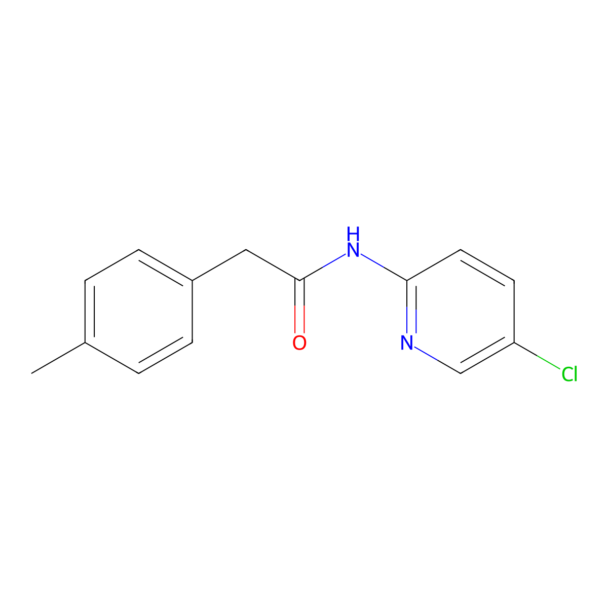 N-(5-chloropyridin-2-yl)-2-(4-methylphenyl)acetamide molecular structure, CAS 587843-68-3