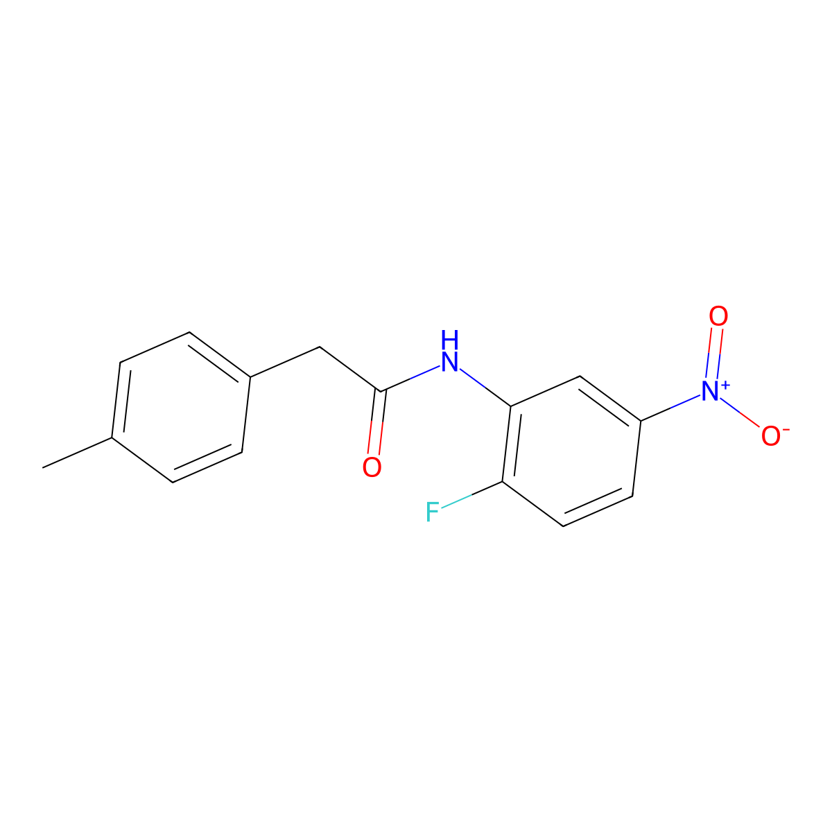 N-(2-fluoro-5-nitrophenyl)-2-(4-methylphenyl)acetamide molecular structure, CAS 587843-77-4