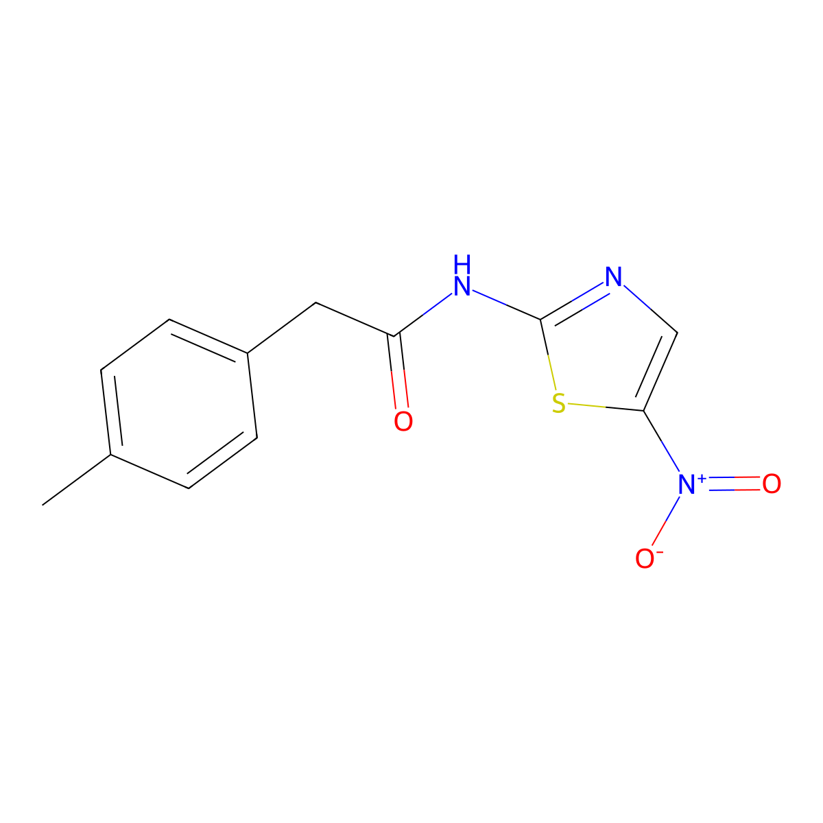 2-(4-methylphenyl)-N-(5-nitro-1,3-thiazol-2-yl)acetamide molecular structure, CAS 587843-78-5
