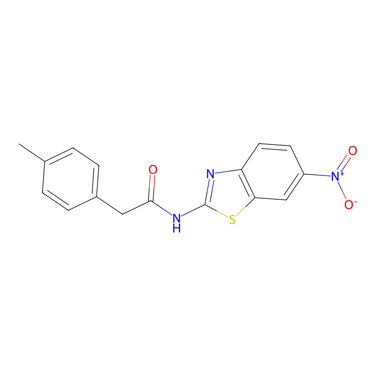 2-(4-methylphenyl)-N-(6-nitro-1,3-benzothiazol-2-yl)acetamide molecular structure, CAS 587843-81-0
