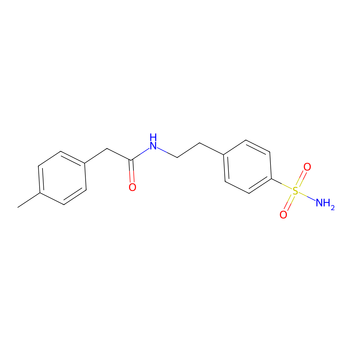 2-(4-methylphenyl)-N-[2-(4-sulfamoylphenyl)ethyl]acetamide molecular structure, CAS 587843-87-6