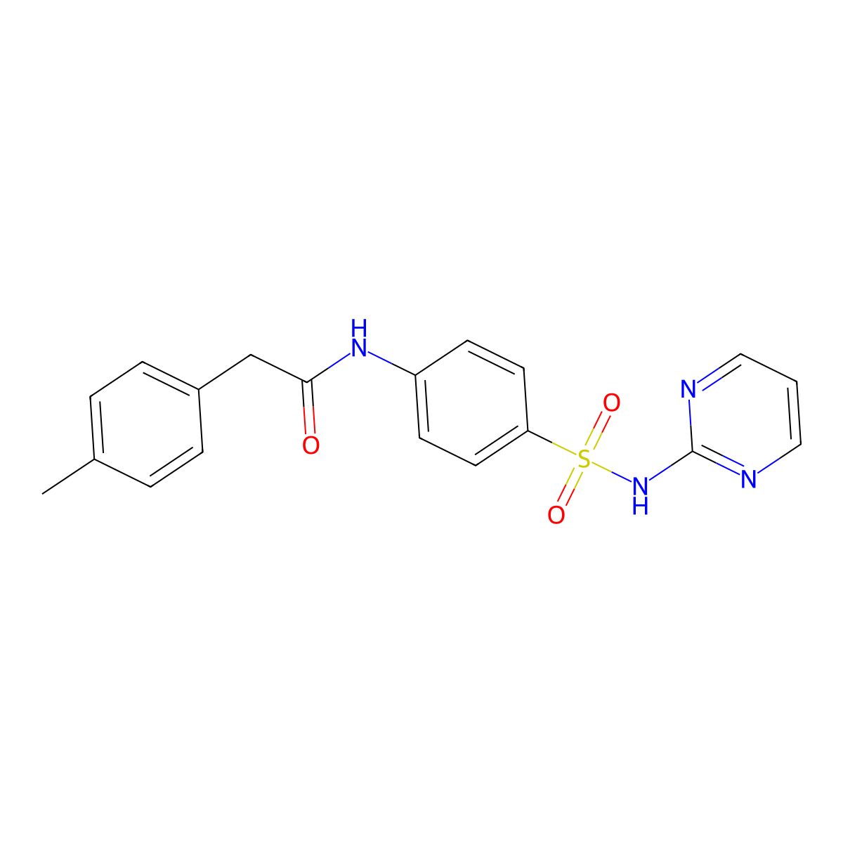 2-(4-methylphenyl)-N-[4-(pyrimidin-2-ylsulfamoyl)phenyl]acetamide molecular structure, CAS 587843-94-5