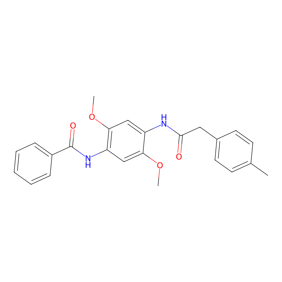 N-[2,5-dimethoxy-4-[[2-(4-methylphenyl)acetyl]amino]phenyl]benzamide molecular structure, CAS 587843-95-6