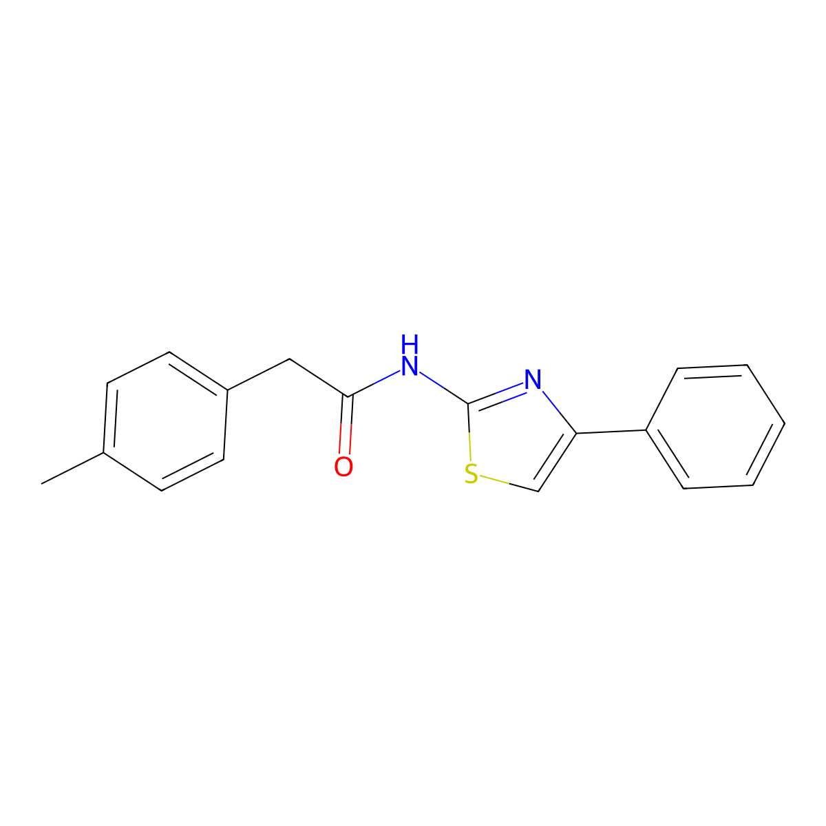 2-(4-methylphenyl)-N-(4-phenyl-1,3-thiazol-2-yl)acetamide molecular structure, CAS 587843-98-9