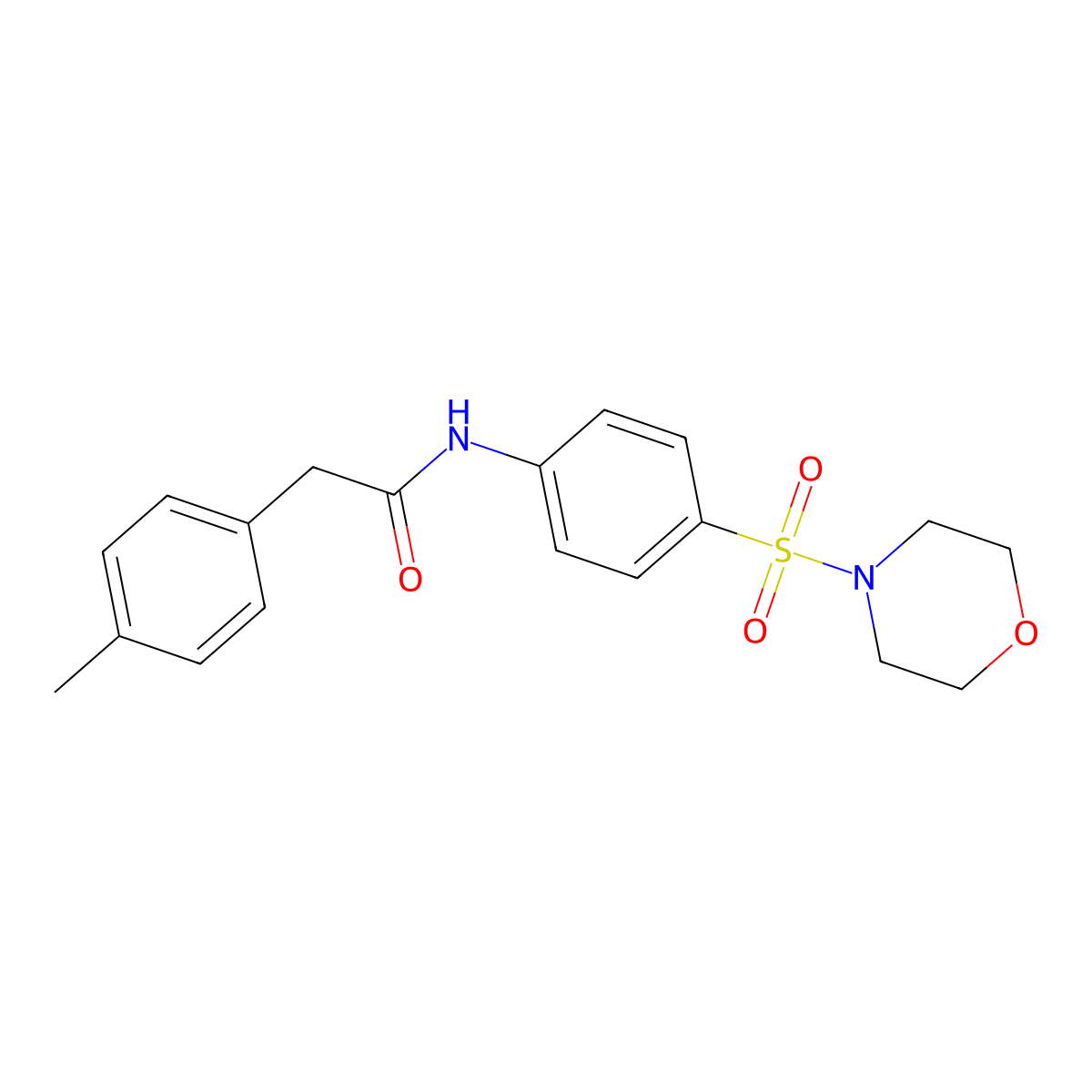 2-(4-methylphenyl)-N-(4-morpholin-4-ylsulfonylphenyl)acetamide molecular structure, CAS 587844-05-1