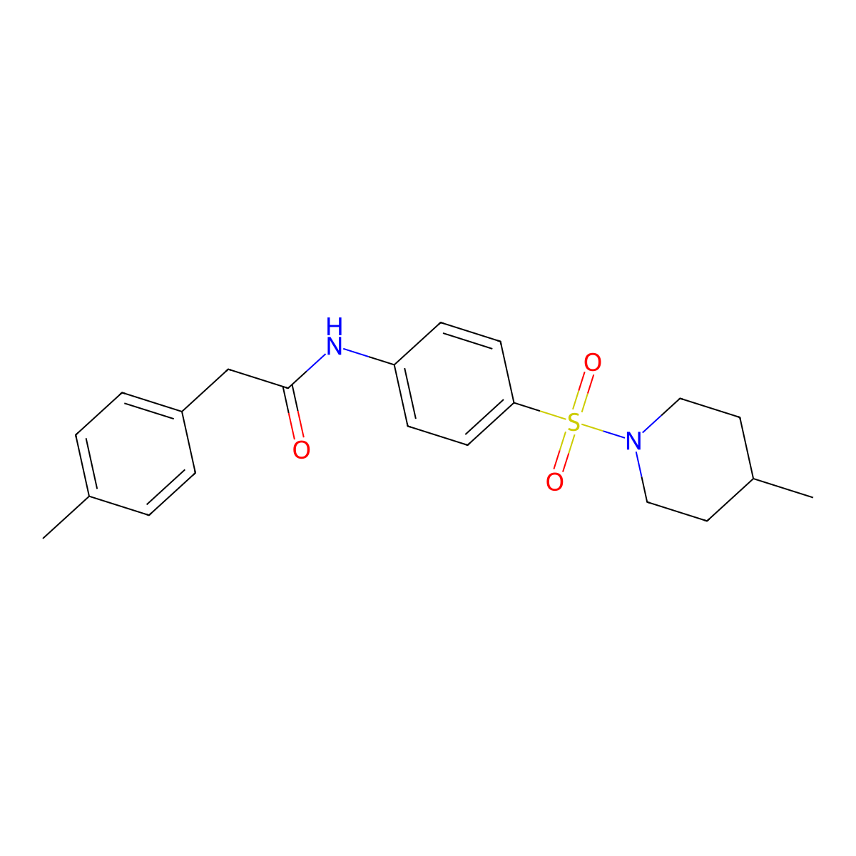 2-(4-methylphenyl)-N-[4-(4-methylpiperidin-1-yl)sulfonylphenyl]acetamide molecular structure, CAS 587844-20-0
