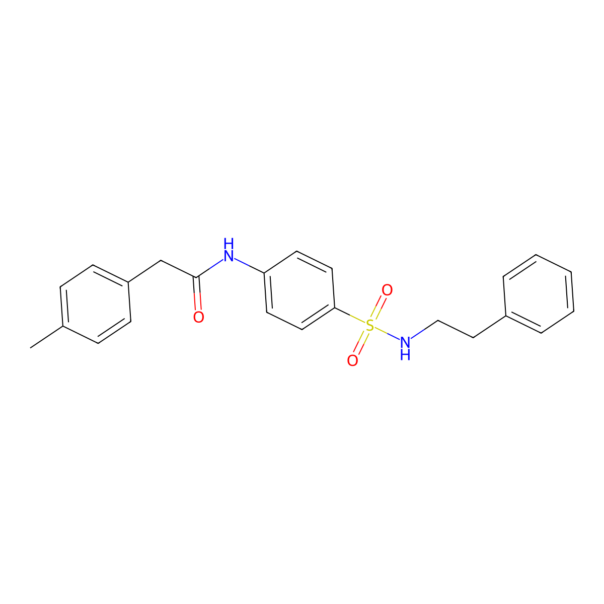 2-(4-methylphenyl)-N-{4-[(2-phenylethyl)sulfamoyl]phenyl}acetamide molecular structure, CAS 587844-24-4