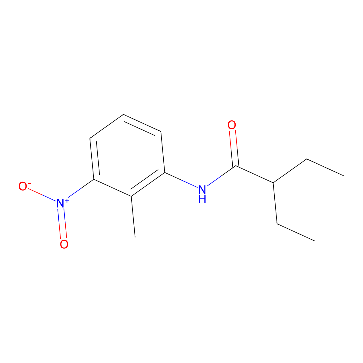 2-ethyl-N-(2-methyl-3-nitrophenyl)butanamide molecular structure, CAS 587844-40-4
