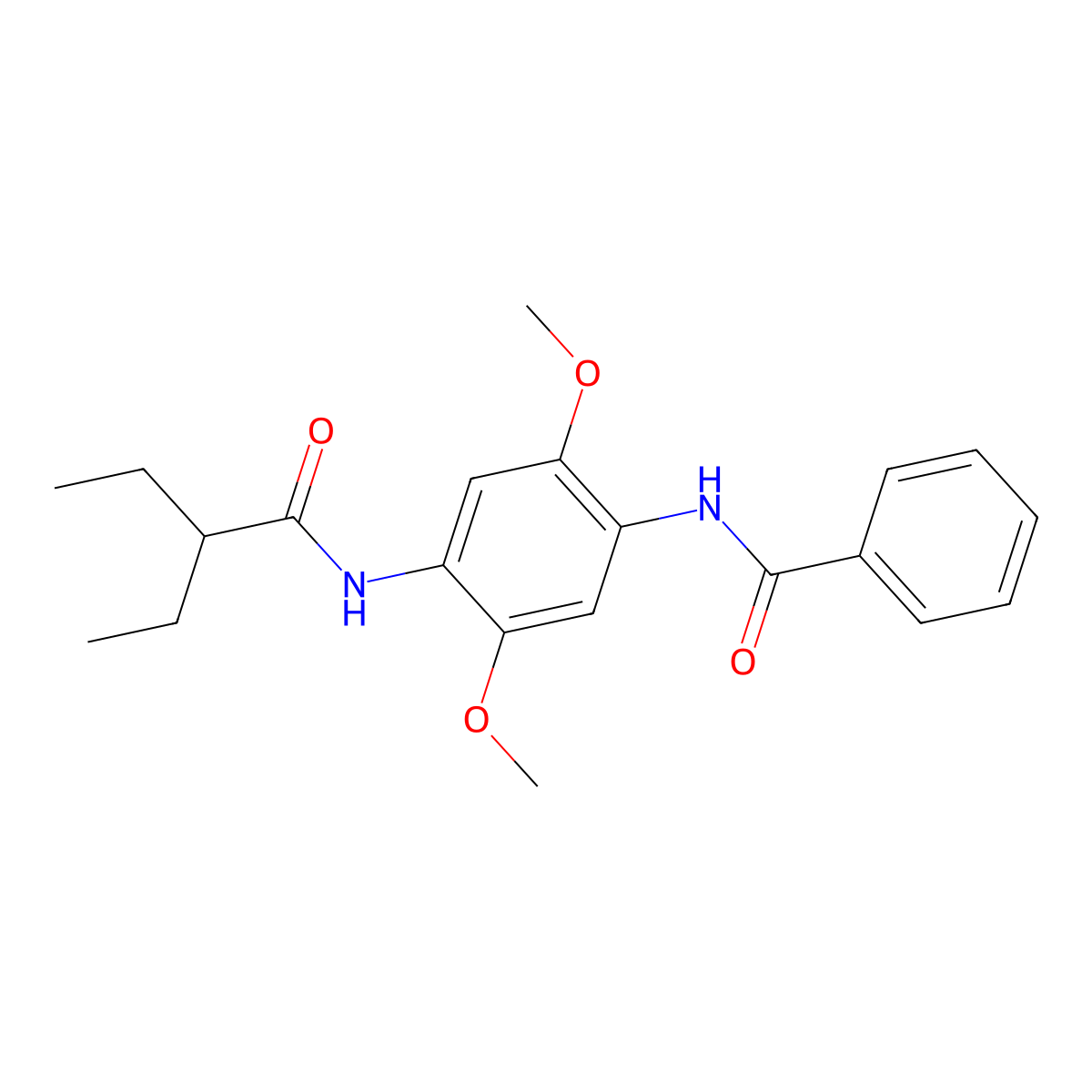N-[4-(2-ethylbutanoylamino)-2,5-dimethoxyphenyl]benzamide molecular structure, CAS 587844-43-7