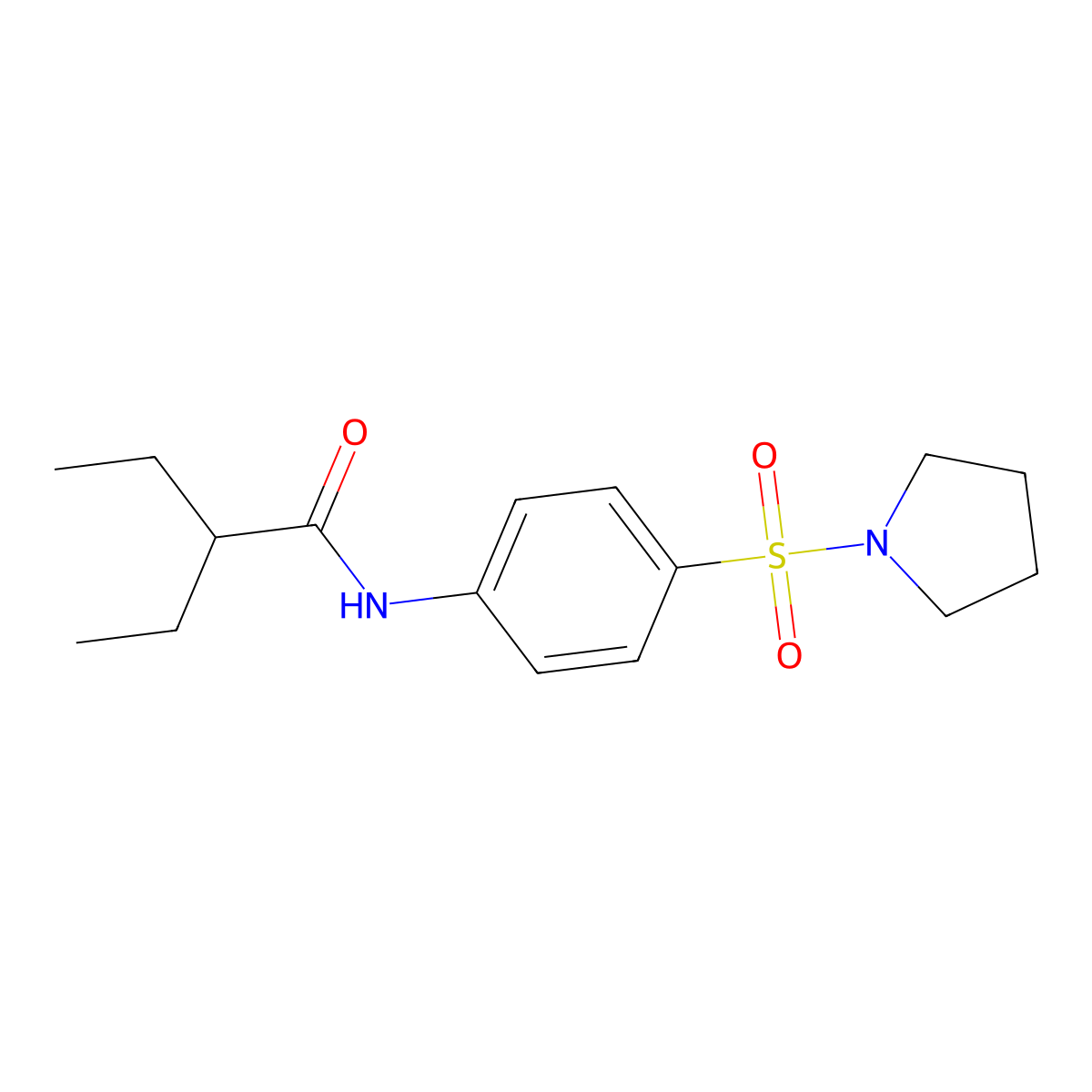 2-ethyl-N-(4-pyrrolidin-1-ylsulfonylphenyl)butanamide molecular structure, CAS 587844-47-1