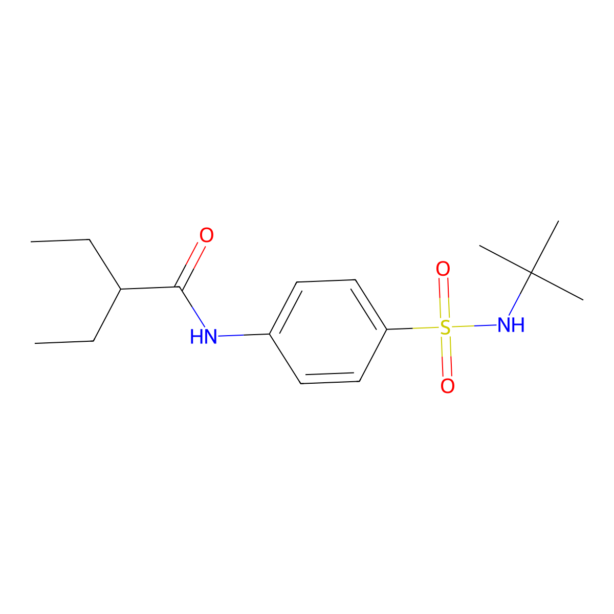 N-[4-(tert-butylsulfamoyl)phenyl]-2-ethylbutanamide molecular structure, CAS 587844-49-3
