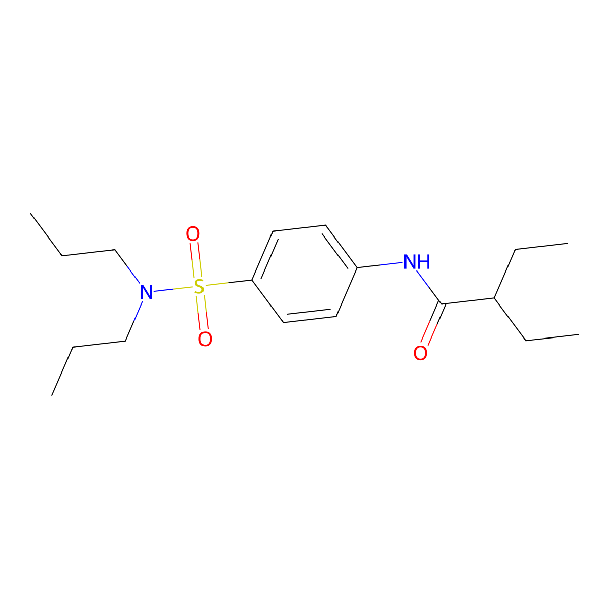 N-[4-(dipropylsulfamoyl)phenyl]-2-ethylbutanamide molecular structure, CAS 587844-52-8