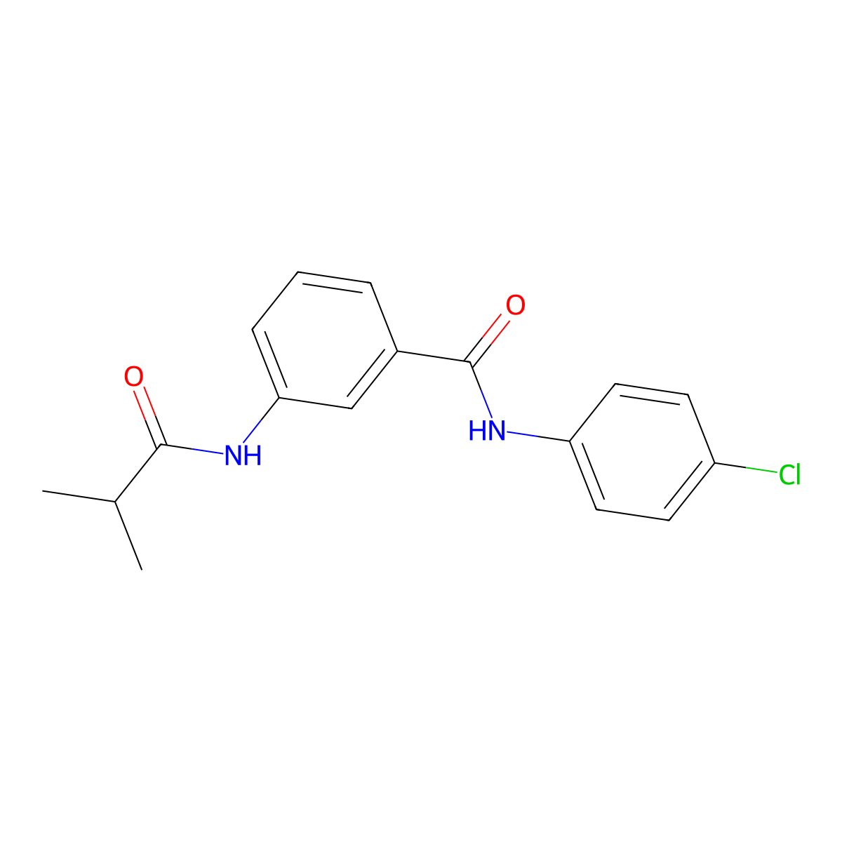 N-(4-chlorophenyl)-3-(2-methylpropanoylamino)benzamide molecular structure, CAS 587845-80-5
