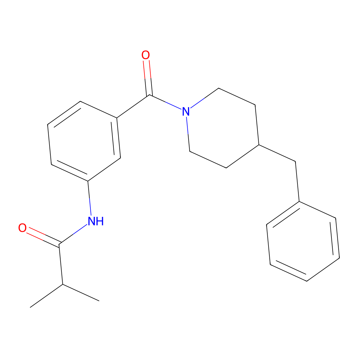 N-[3-(4-benzylpiperidine-1-carbonyl)phenyl]-2-methylpropanamide molecular structure, CAS 587845-84-9