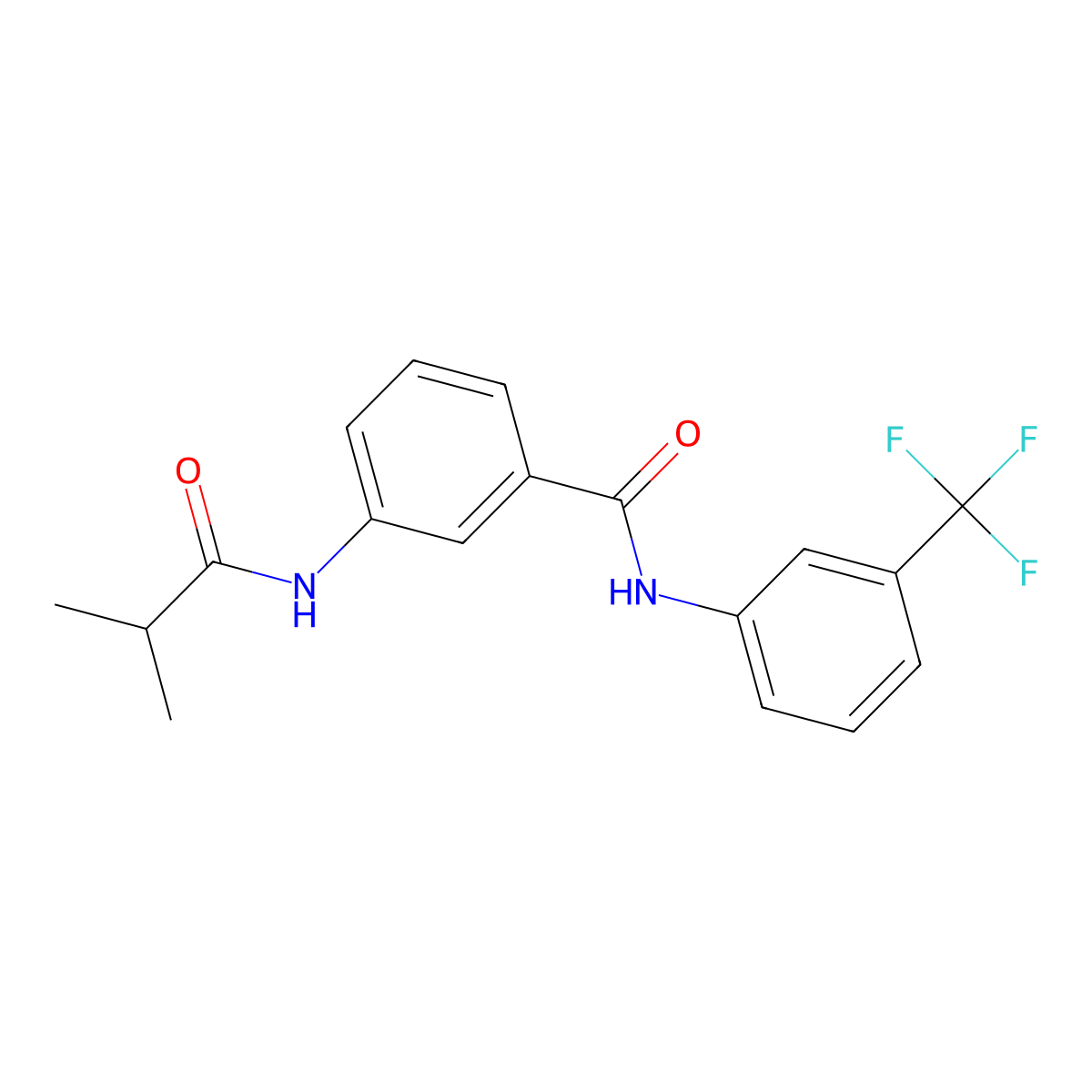 3-(2-methylpropanoylamino)-N-[3-(trifluoromethyl)phenyl]benzamide molecular structure, CAS 587845-85-0