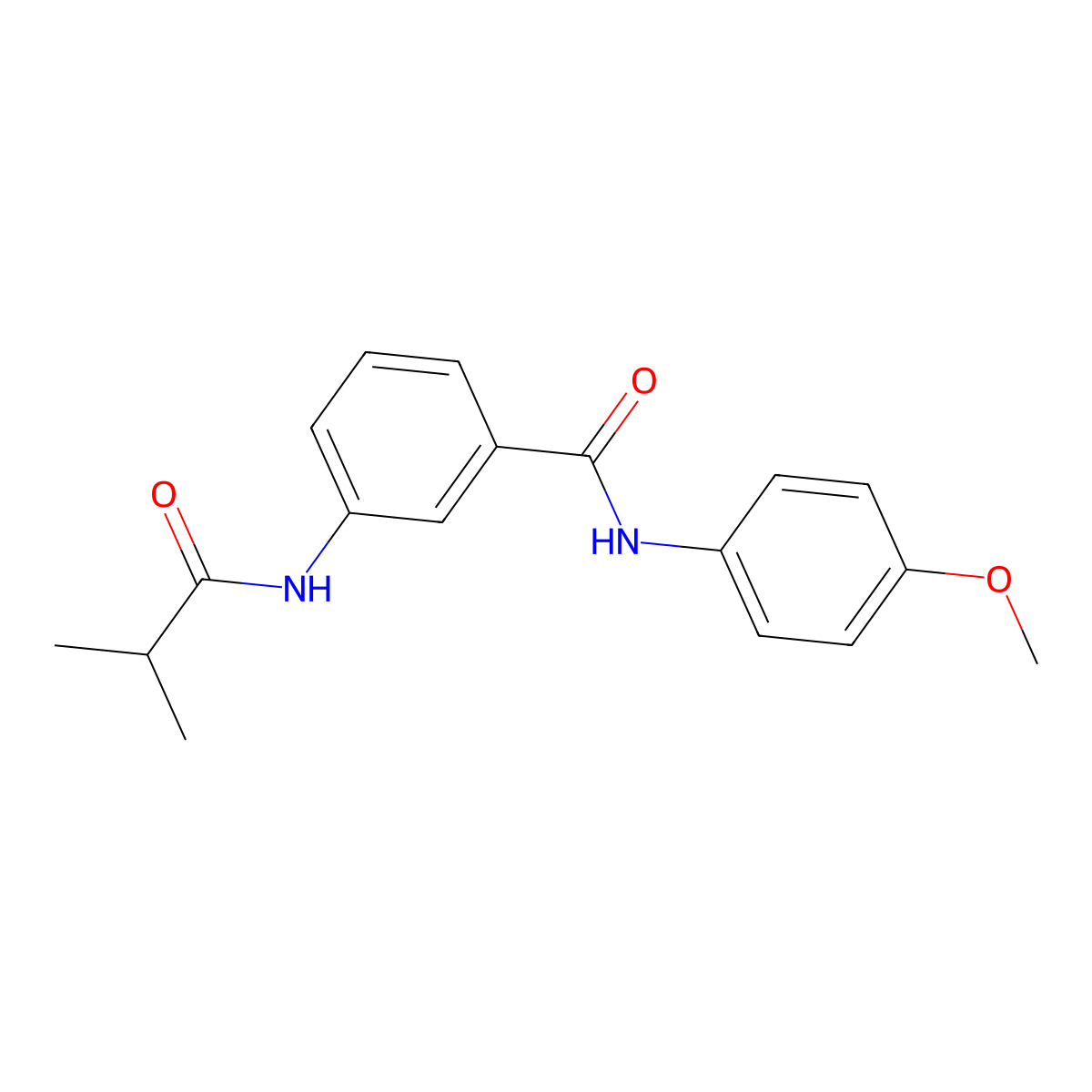 3-(isobutyrylamino)-N-(4-methoxyphenyl)benzamide molecular structure, CAS 587845-88-3