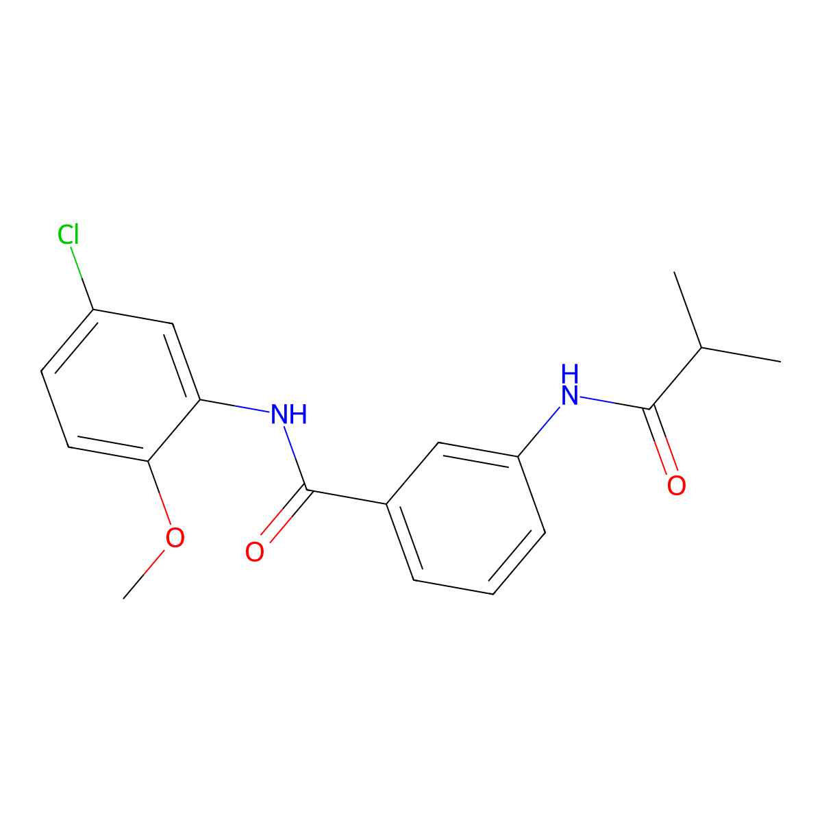 N-(5-chloro-2-methoxyphenyl)-3-(2-methylpropanoylamino)benzamide molecular structure, CAS 587845-93-0