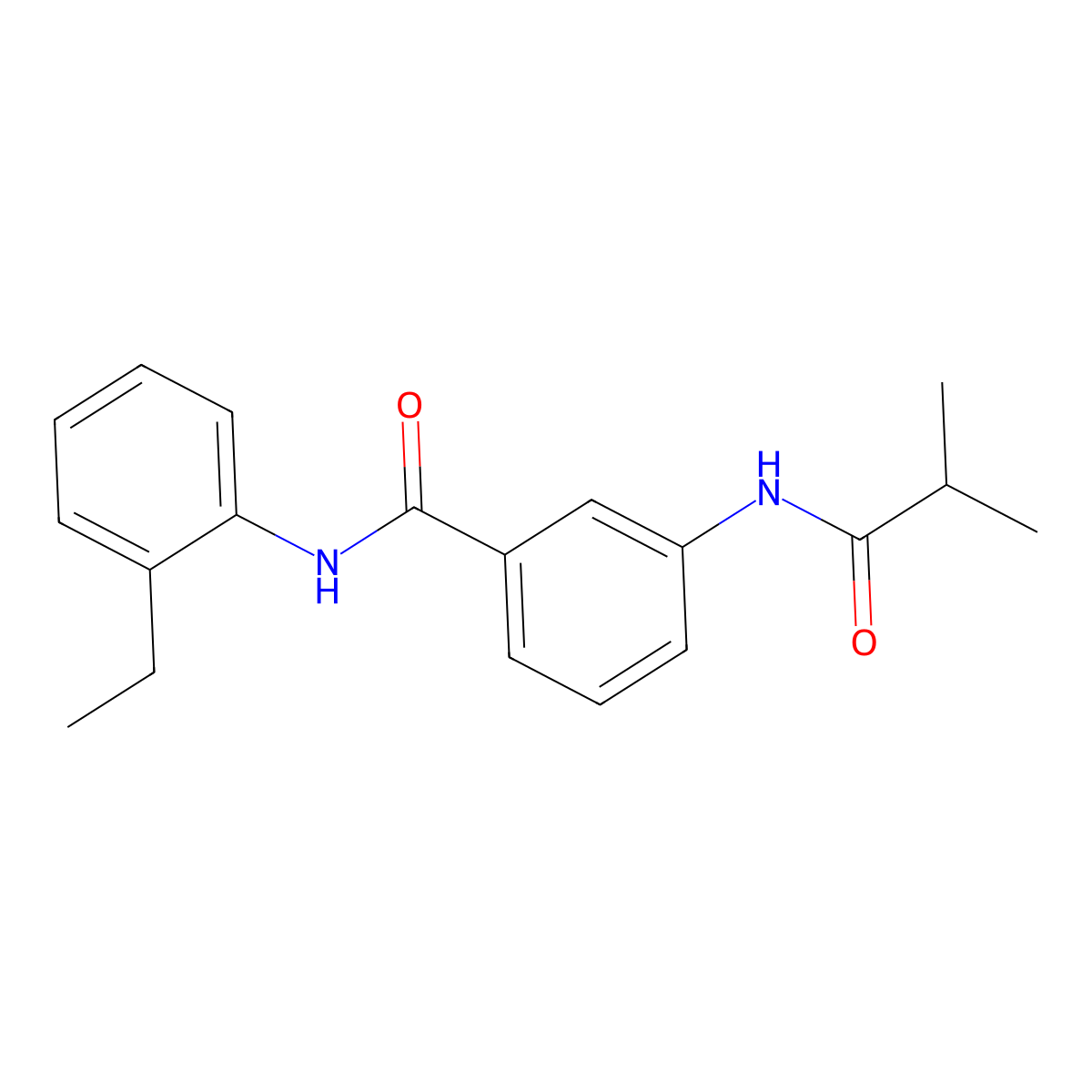 N-(2-ethylphenyl)-3-(2-methylpropanoylamino)benzamide molecular structure, CAS 587845-97-4