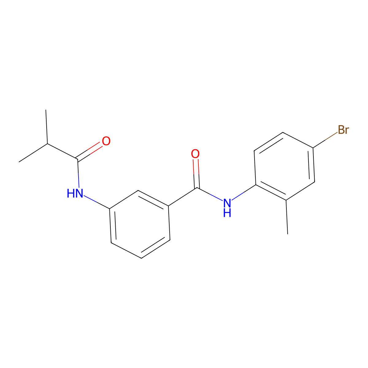 N-(4-bromo-2-methylphenyl)-3-(2-methylpropanoylamino)benzamide molecular structure, CAS 587846-05-7