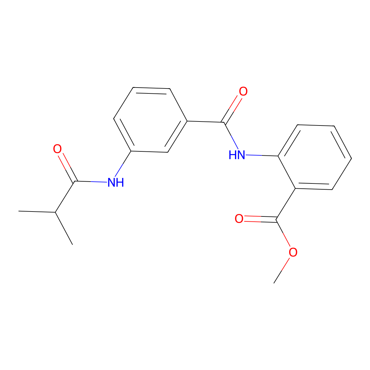 Methyl 2-{[3-(isobutyrylamino)benzoyl]amino}benzoate molecular structure, CAS 587846-07-9