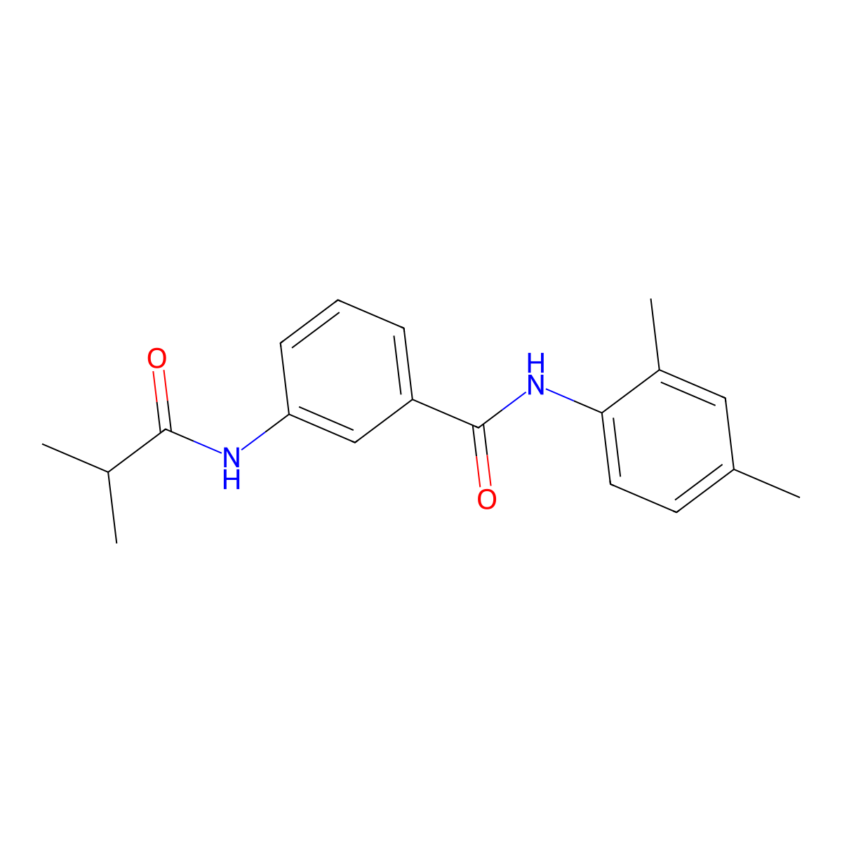 N-(2,4-dimethylphenyl)-3-(2-methylpropanoylamino)benzamide molecular structure, CAS 587846-08-0