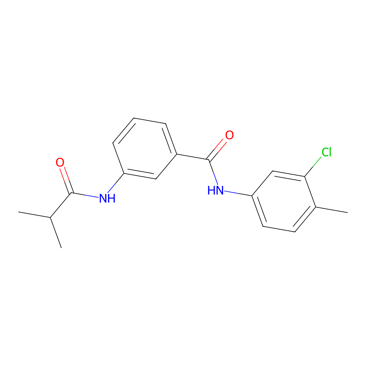N-(3-chloro-4-methylphenyl)-3-(2-methylpropanoylamino)benzamide molecular structure, CAS 587846-09-1