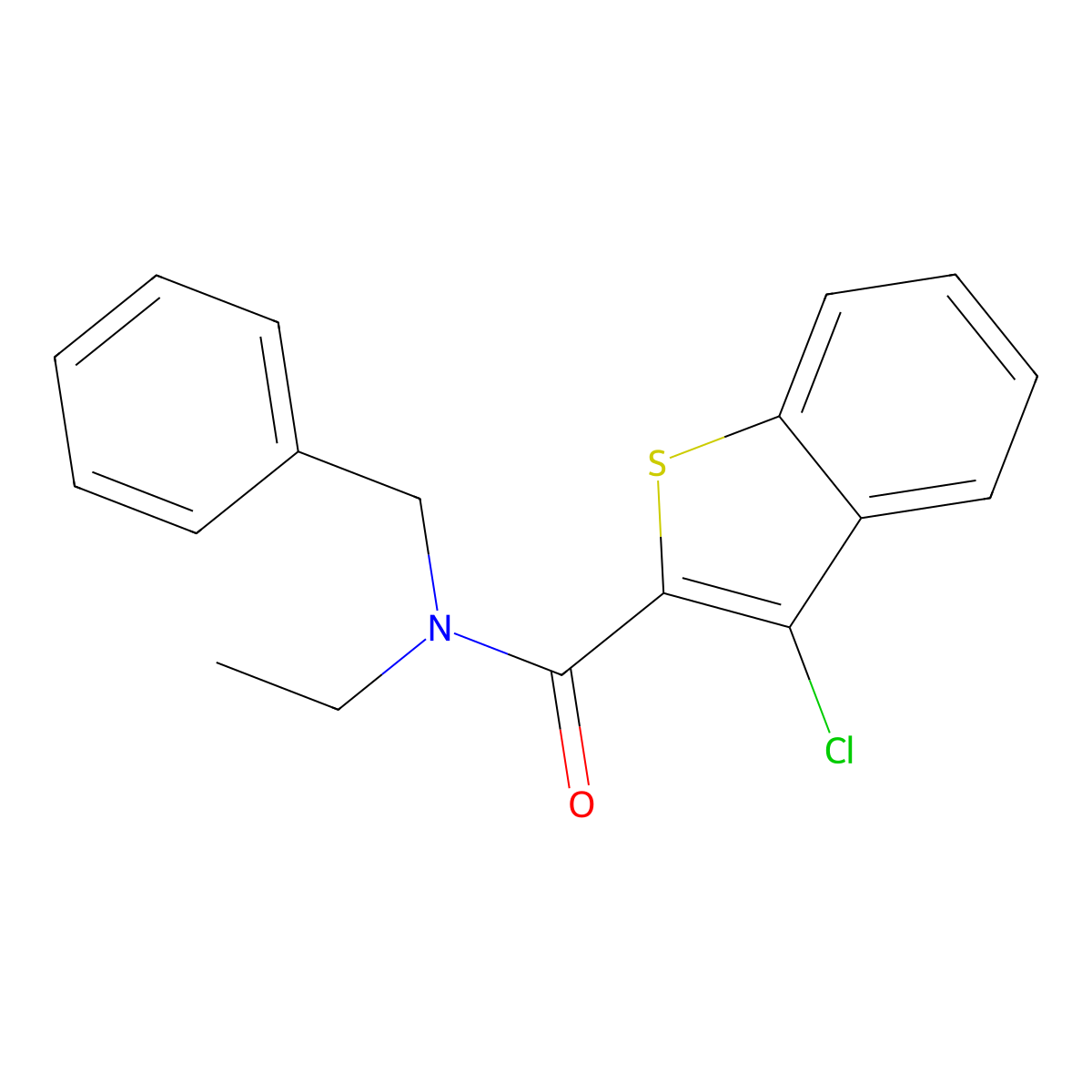 N-benzyl-3-chloro-N-ethyl-1-benzothiophene-2-carboxamide molecular structure, CAS 587846-14-8